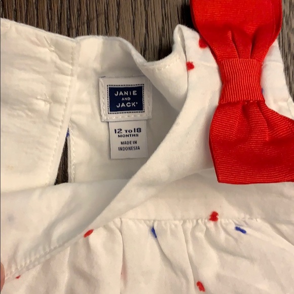 Janie & Jack 4th of July Dress/Bloomer Set 12-18 - Picture 3 of 4